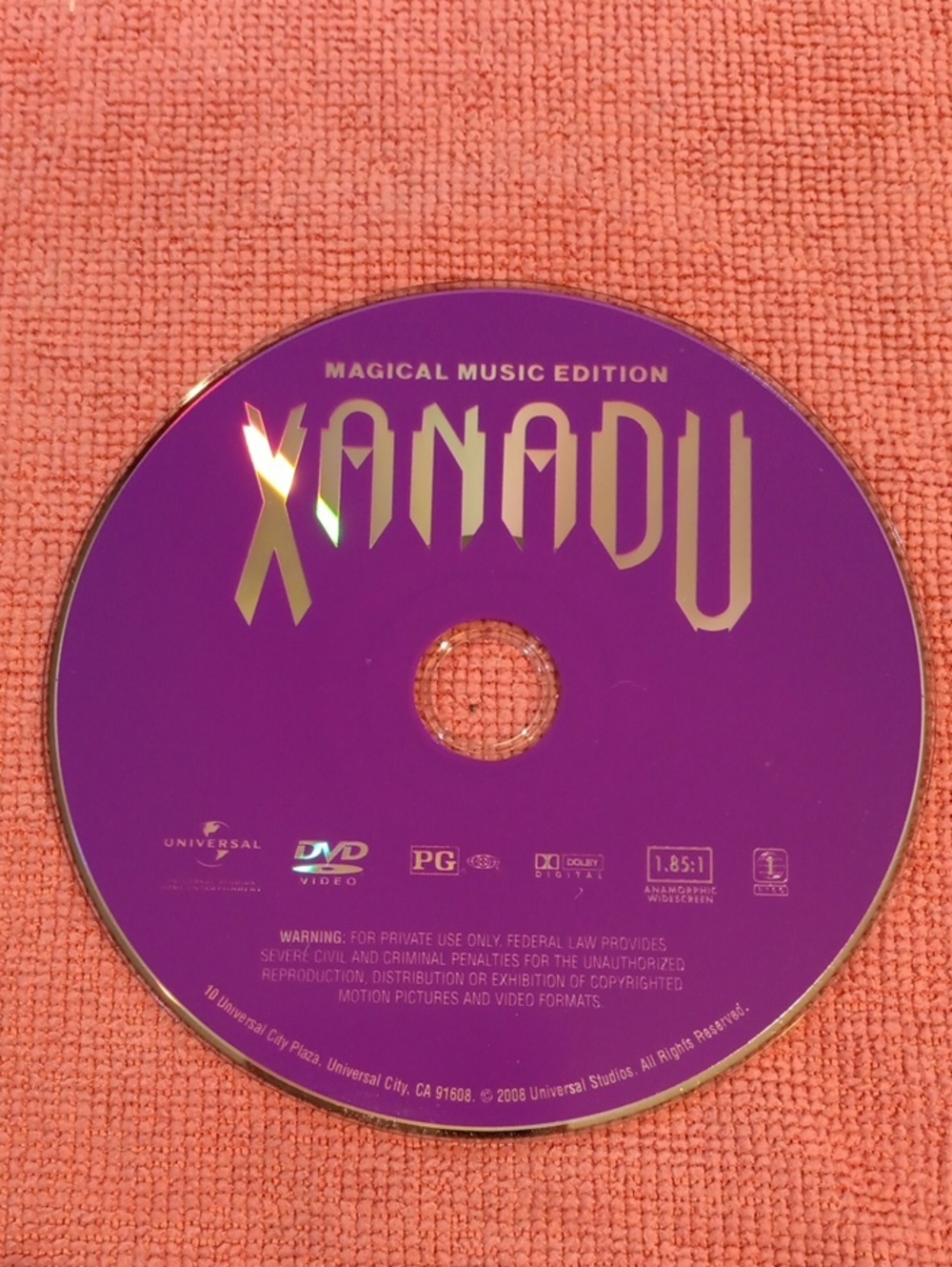 Xanadu Magical Music Edition DVD *NO CASE*